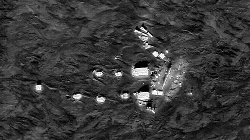 Thermal image of Summit Station from drone